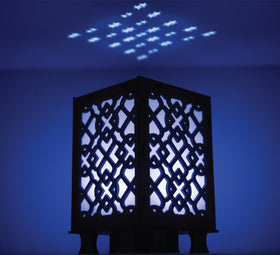Light Up Lantern with Star Projection (Dark Wood)
